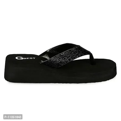 G BEST Women's Fashion Slippers | Light weight, Comfortable & Trendy | Casual and Stylish Slippers For Women Flip Flop (BLACK, numeric_7)-thumb5