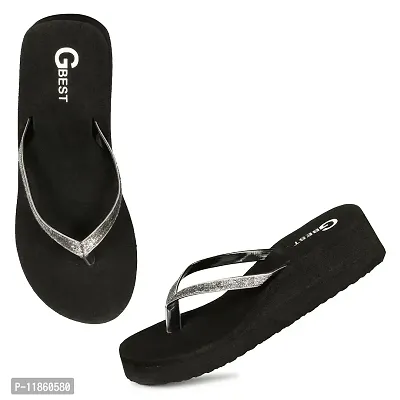 G BEST Combo Soft Comfortable Slippers & Flip-Flops for Women (BLACK, SILVER, numeric_7)-thumb5