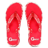G BEST Women's Fashion Slippers Light weight, Casual and Stylish Slippers Flip Flop (RED, numeric_8)-thumb1