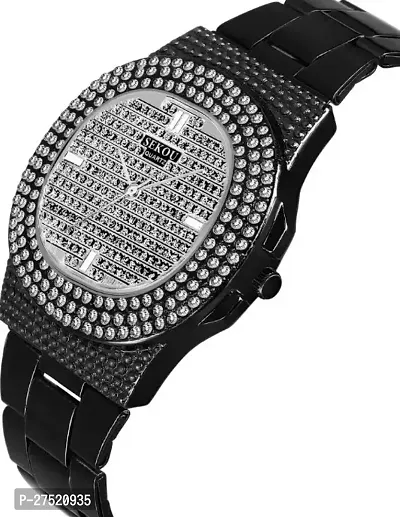 Elegant Black Diamond Analog Watch For Unisex-thumb4