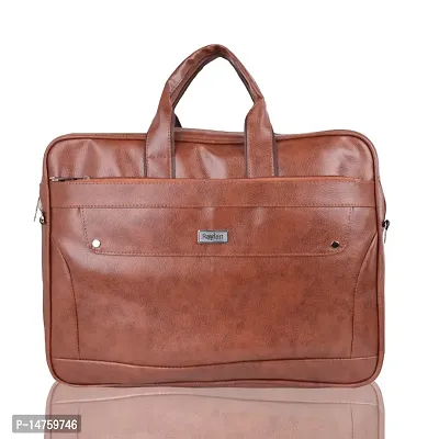 Stay stylish and organized on the go with the PU Leather Messenger Laptop Bag