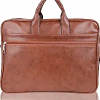 Stay stylish and organized on the go with the PU Leather Messenger Laptop Bag-thumb2