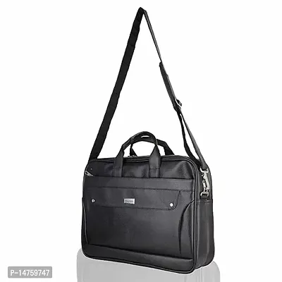 Stay stylish and organized on the go with the PU Leather Messenger Laptop Bag-thumb3