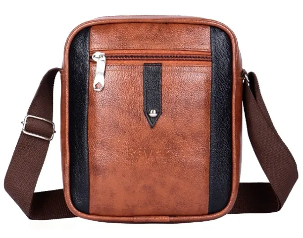 Classic Faux Leather Self Pattern Messenger Bag