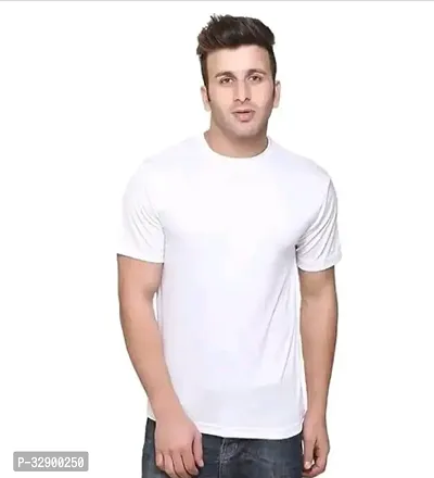 Stylish White Polyester T-Shirts For Men