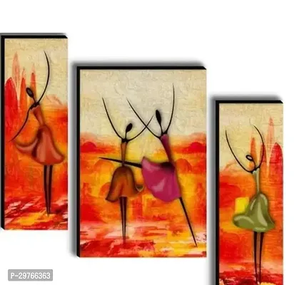 Dance Culture Wall Painting Digital Reprint 12 inch   18 inch Painting  With Frame  Pack of 3-thumb0