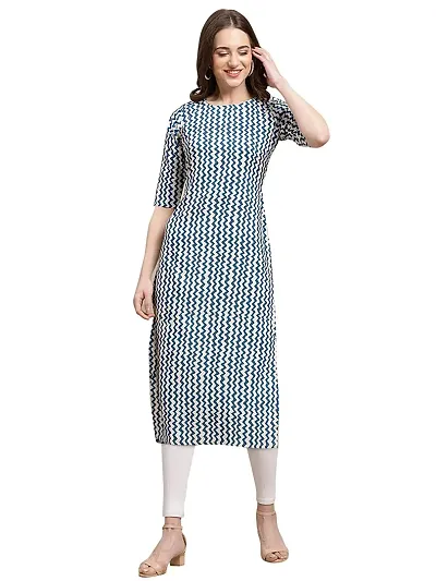 Stylish Crepe Striped Straight Kurta