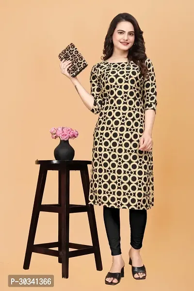 New designer black crepe printed straight kurti-thumb0