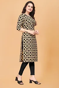 New designer black crepe printed straight kurti-thumb2