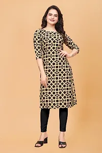 New designer black crepe printed straight kurti-thumb3