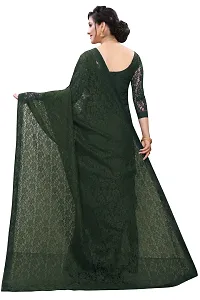 Stylish Fancy Net Saree With Blouse Piece For Women-thumb1