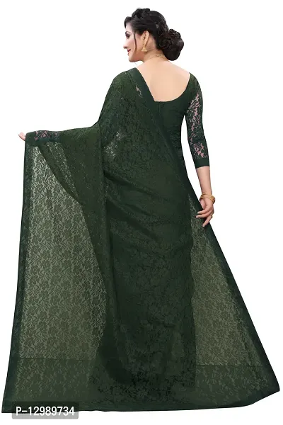 Stylish Fancy Net Saree With Blouse Piece For Women-thumb2