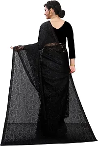 Stylish Fancy Net Saree With Blouse Piece For Women-thumb1