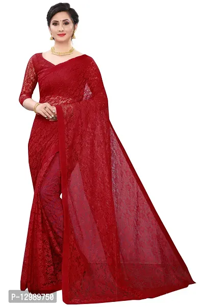 Stylish Fancy Net Saree With Blouse Piece For Women