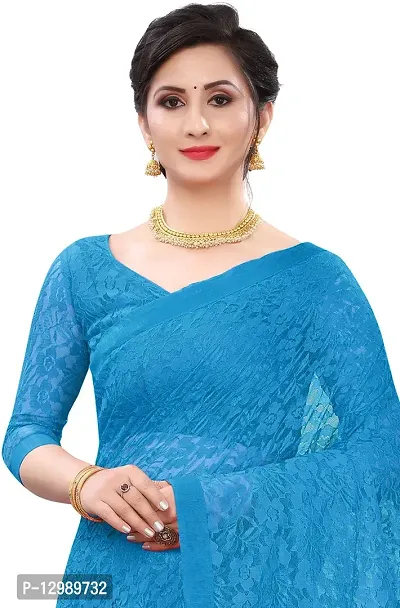 Stylish Fancy Net Saree With Blouse Piece For Women-thumb3