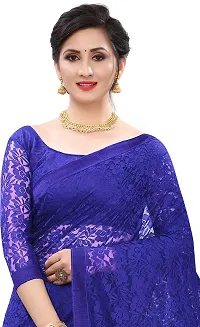 Stylish Fancy Net Saree With Blouse Piece For Women-thumb2