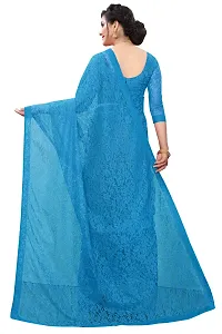 Stylish Fancy Net Saree With Blouse Piece For Women-thumb1