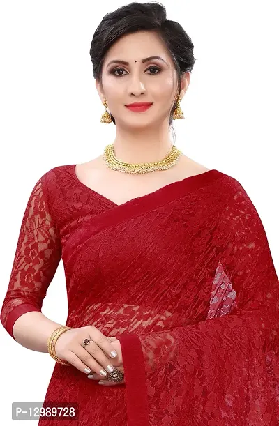 Stylish Fancy Net Saree With Blouse Piece For Women-thumb3