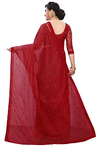 Stylish Fancy Net Saree With Blouse Piece For Women-thumb1