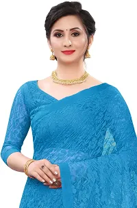 Stylish Fancy Net Saree With Blouse Piece For Women-thumb2