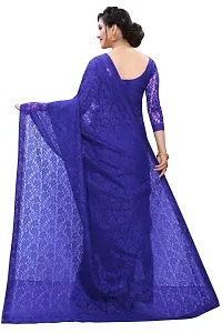 Stylish Fancy Net Saree With Blouse Piece For Women-thumb1