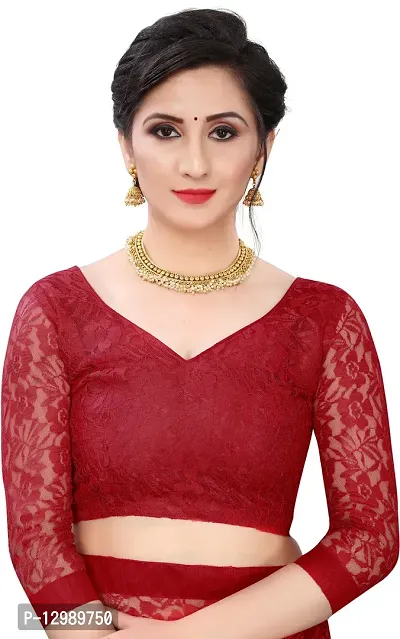 Stylish Fancy Net Saree With Blouse Piece For Women-thumb4