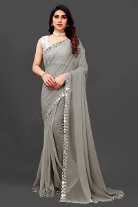 Stylish Fancy Georgette Saree With Blouse Piece For Women-thumb2