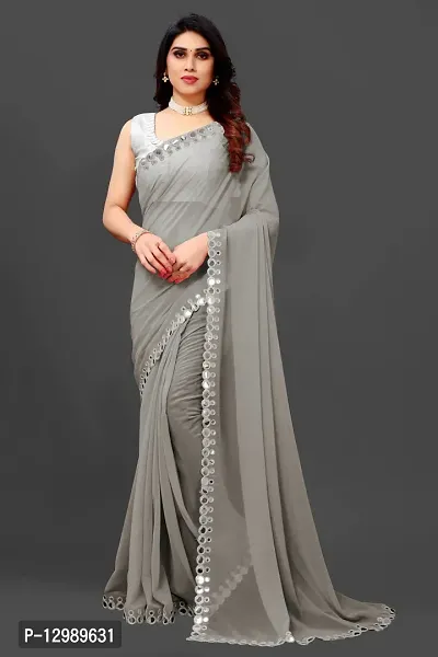 Stylish Fancy Georgette Saree With Blouse Piece For Women-thumb3