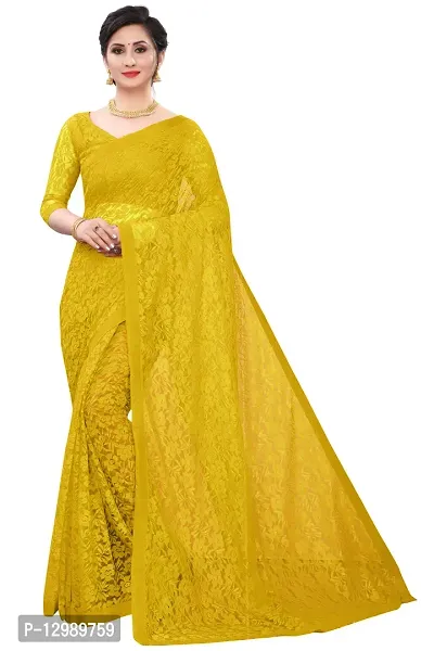 Stylish Fancy Net Saree With Blouse Piece For Women