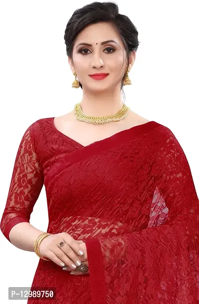 Stylish Fancy Net Saree With Blouse Piece For Women-thumb3