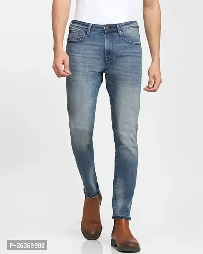 Stylish Blue Denim Regular Fit Mid-Rise Jeans For Men-thumb0