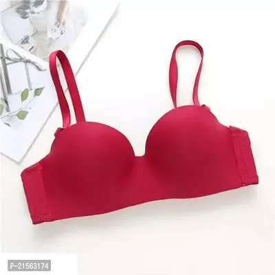 Stylish Red Nylon Solid Bras For Women-thumb0