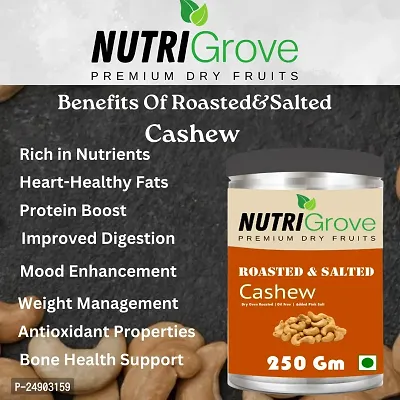NutriGrove Roasted  Salted Cashew 250 Gram-thumb3