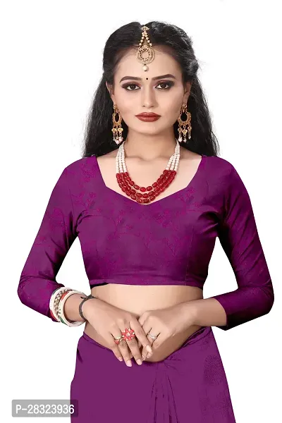 Elegant Purple Silk Jacquard Banarasi Silk Saree With Blouse Piece-thumb3
