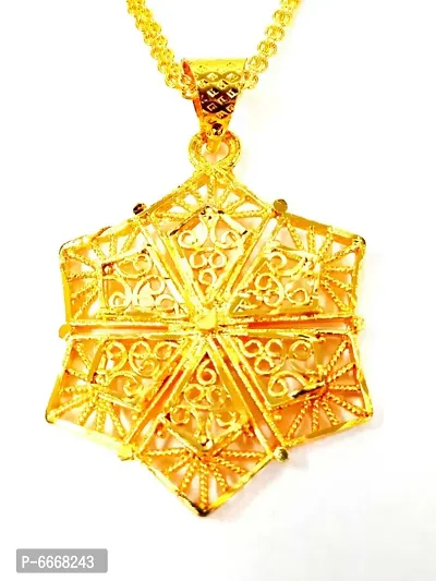 Trendy Beautiful Gold-Plated Women Pendant With Chain-thumb2