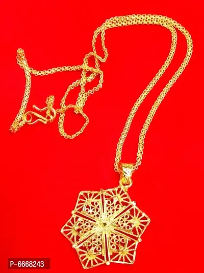 Trendy Beautiful Gold-Plated Women Pendant With Chain-thumb3