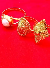 Trendy Beautiful Gold-Plated Women and Girls Rings 3 Combo-thumb1