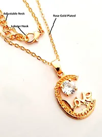 Nawab Collection Trendy Fashionable Attractive Rose Gold Pendant Set For Women-thumb3