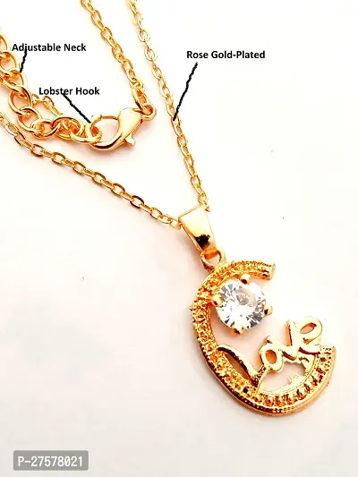 Nawab Collection Trendy Fashionable Attractive Rose Gold Pendant Set For Women-thumb4