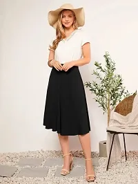 JINJIN Fashion Regulear Skirt for Woman Black  Maroon Knee Length Skirt Size (M:- 30, L:- 32, XL :- 34, XXL :- 36)-thumb3