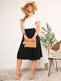 JINJIN Fashion Regulear Skirt for Woman Black  Maroon Knee Length Skirt Size (M:- 30, L:- 32, XL :- 34, XXL :- 36)-thumb4