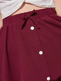 JINJIN FASHION Classic Black  Maroon Knee Length Skirt for Woman  Grils-thumb3