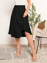 JINJIN Fashion Regulear Skirt for Woman Black  Maroon Knee Length Skirt Size (M:- 30, L:- 32, XL :- 34, XXL :- 36)-thumb1