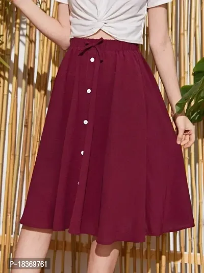 JINJIN FASHION Classic Black  Maroon Knee Length Skirt for Woman  Grils-thumb5