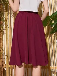 JINJIN FASHION Classic Black  Maroon Knee Length Skirt for Woman  Grils-thumb1
