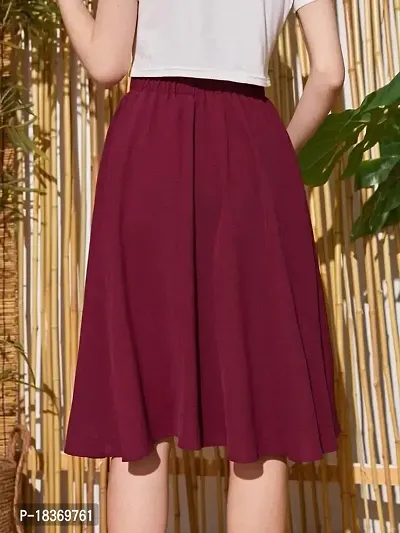 JINJIN FASHION Classic Black  Maroon Knee Length Skirt for Woman  Grils-thumb2