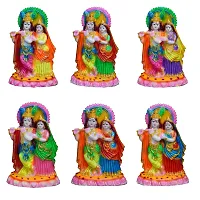 Templeshop Marble Polyresin Radha Krishan Statue, Multicolour Radha Krishna with Peacock Perfect Addition in Your Worship 19 Centimeters (White)-thumb3