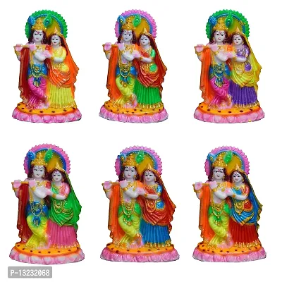 Templeshop Marble Polyresin Radha Krishan Statue, Multicolour Radha Krishna with Peacock Perfect Addition in Your Worship 19 Centimeters (White)-thumb4