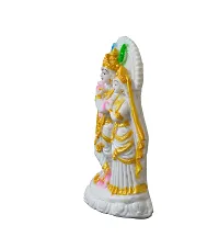 Templeshop Marble Polyresin Radha Krishan Statue, Multicolour Radha Krishna with Peacock Perfect Addition in Your Worship 19 Centimeters (White)-thumb2