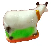 Templeshop Cow with Calf<br> Marble Dust Hand Painted Cow with Calf God Figure Showpiece Decor (3.5x2x2.5 Inches), White-thumb2